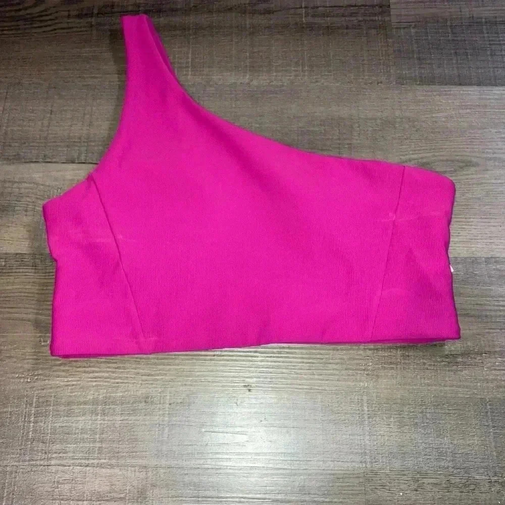 NWT WILO one shoulder corsetry Bra Fuschia Sz L - Picture 2 of 4